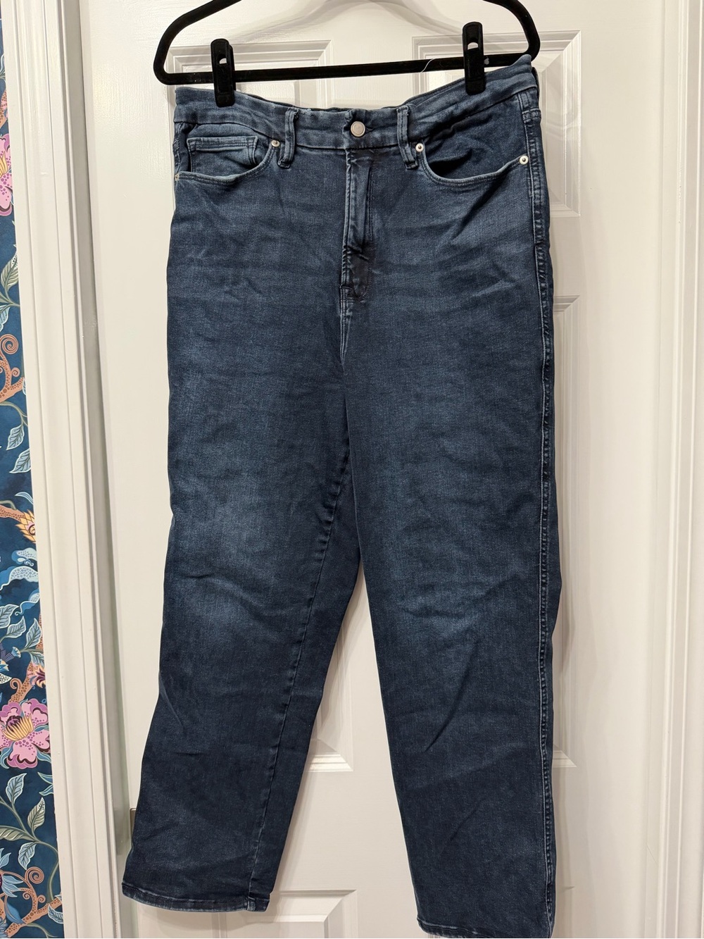 Good American Dark Blue Ankle Crop Jeans